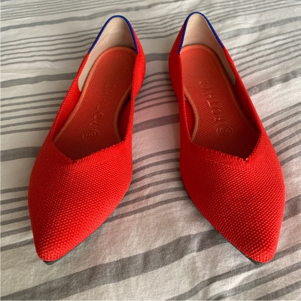 Rothy’s The Point shoes. bright red. Size 7. Like new condition